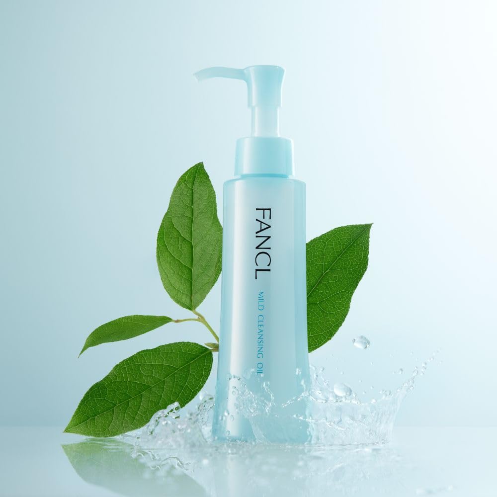 FANCL Mild Cleansing Oil, Japanese Facial Cleansing Oil, Makeup Remover, Oil Cleanser, 100% Preservative Free, Clean Skincare for Sensitive Skin [US Package] (1, Blue)