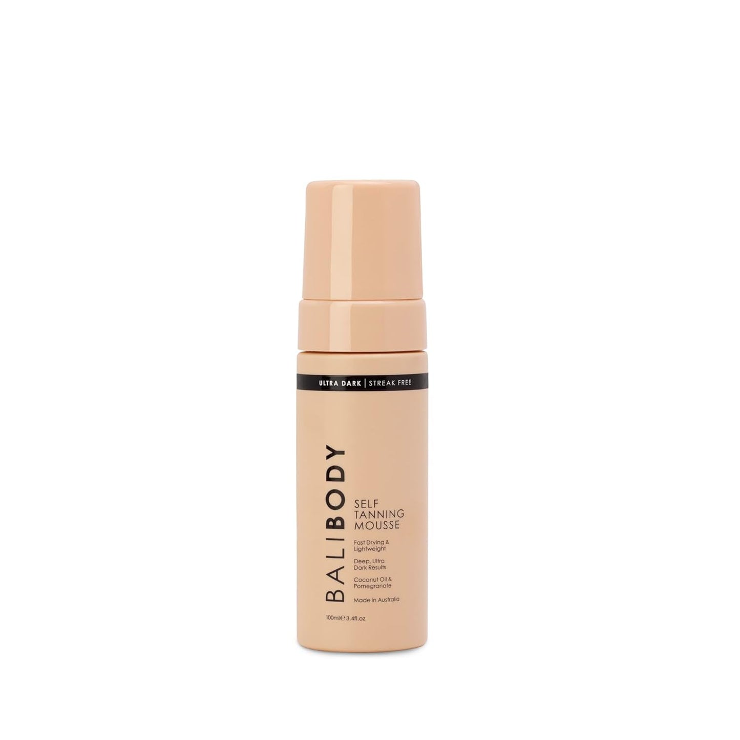 Bali Body Ultra Dark Self Tanner Mousse | Premium Sunless, Tanning Foam | Natural Green-Based Self Tan | Instant Bronze Fake Tan for All Skin Types, Vegan & Cruelty Free (100ml/3.4 fl oz)