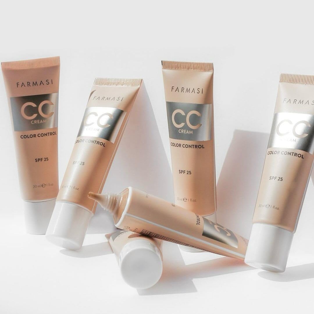 FARMASi CC Color Control Cream, Natural and Flawless Finish, Enriched Formula with Multimineral & Spf 25+, All-Day Hold, All Skin Types, 1 fl. oz, 05 Tan