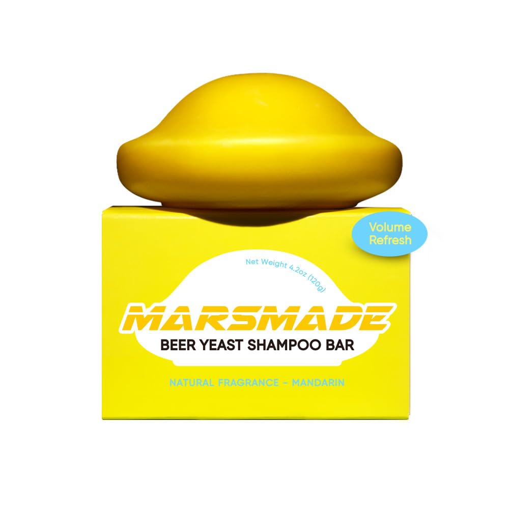 Beer Yeast Shampoo Bar 2.0 - Hydrating & Moisturizing Natural Hair Soap Bar Shampoo for Hair Volume & Scalp Nourishment - Bathing Soap Solid Shampoo for All Hair Types (120g, 4.23oz)