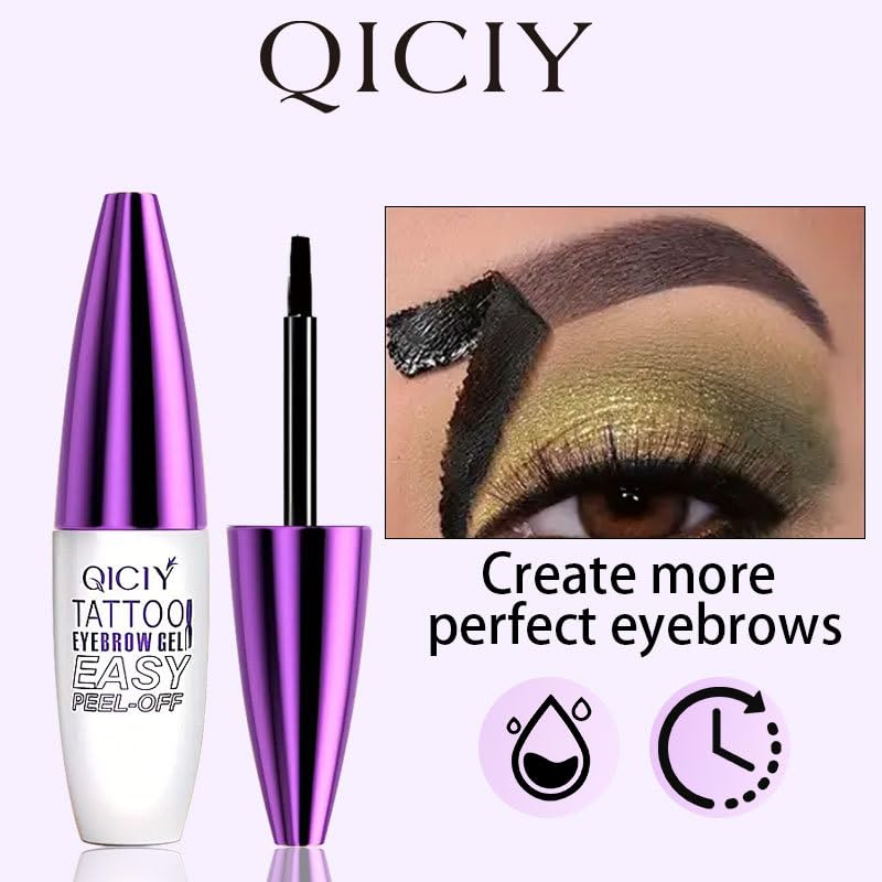 2pcs Dark Brown Tattoo Eyebrow Gel Tinting, Waterproof & Transfer-proof for Fuller Brows, Suitable for All Skin Types (Brown, 2Pcs)