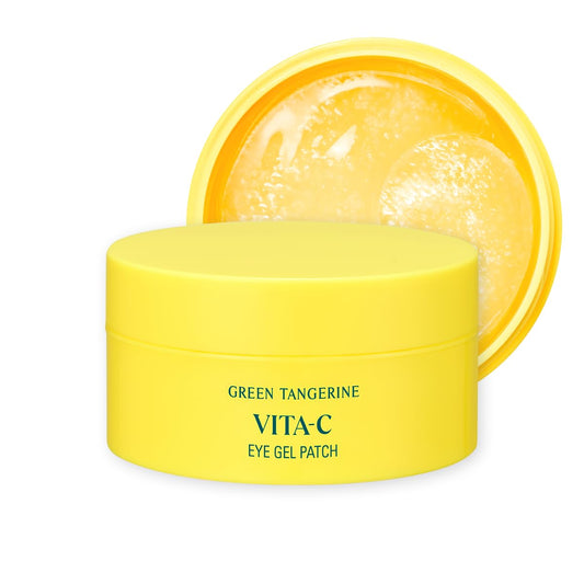 GOODAL Green Tangerine Vitamin C Eye Patches 60 Sheets – Hydrating Gel Under Eye Masks for Tired Puffy Eyes, Korean Skincare, Glass Skin Look, Daily Self Care Essentials