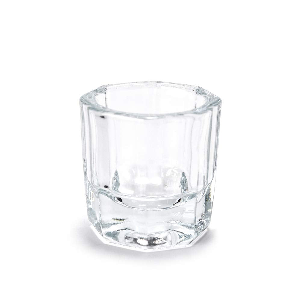 2Pcs Nail Art Dappen Dish Cups for Acrylic Liquid and Powder Clear Glass Nail Bowl Acrylic Powder Holder Nail Liquid Cup Acrylic Glass Jar Crystal Bowl for Nails