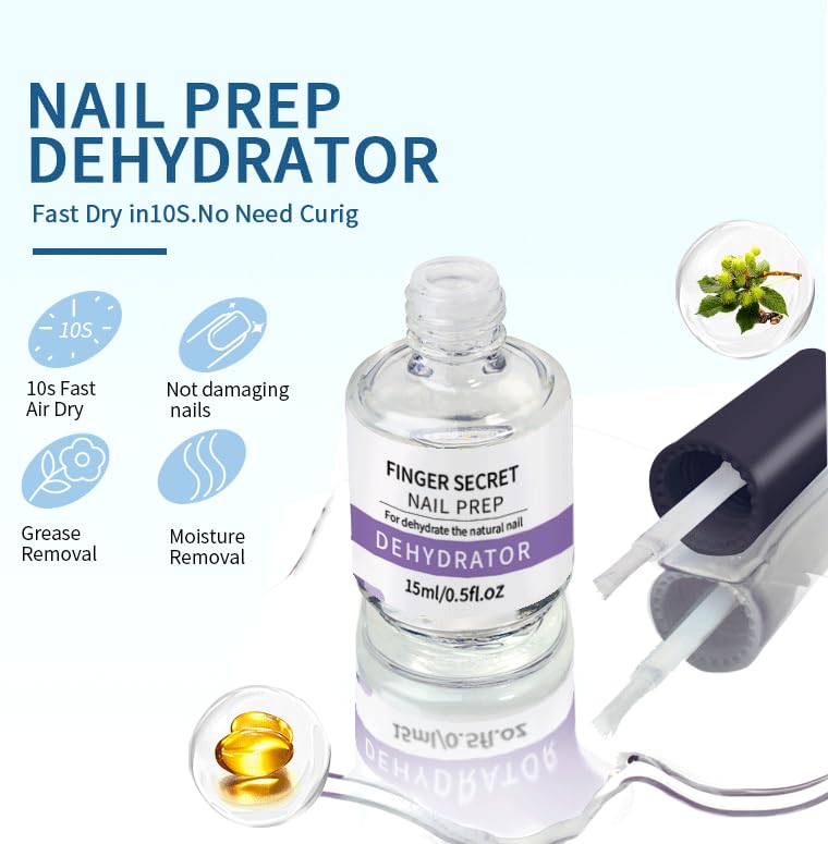 BEVINAS 15ml/0.5floz Nail Dehydrator for Gel Polish - Nail Prep Dehydrator for Press Ons - Ultimate Dehydrator for Nails - Enhance Your Nail Care Routine with Our Gel Nail Dehydrator