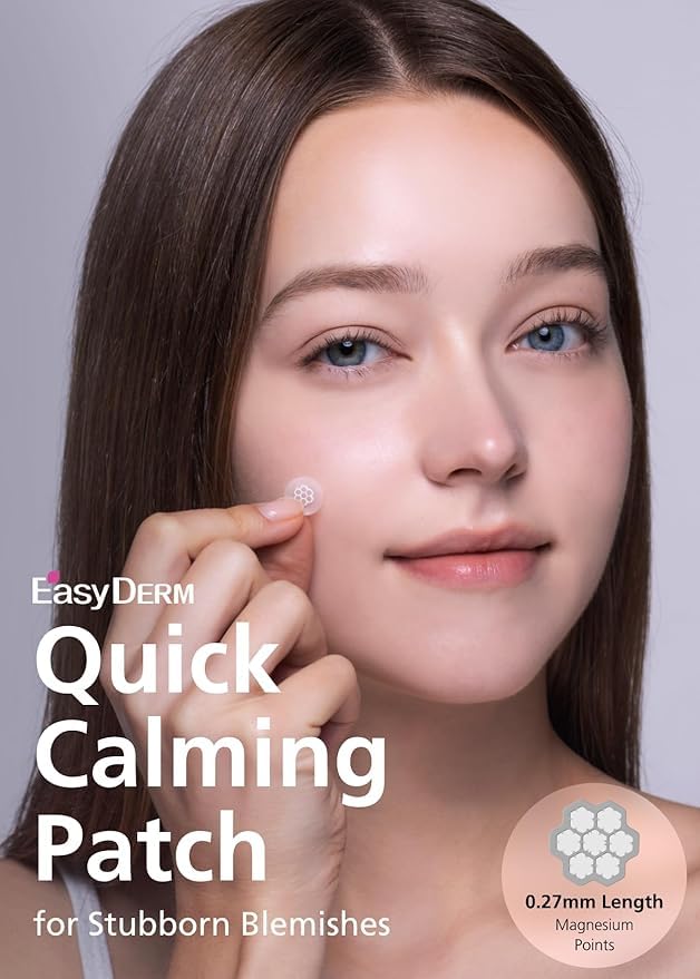 EasyDerm Quick Calming Magnesium Patches – 40 Patches (4 Pack), Hydrocolloid Acne Spot Treatment with Tea Tree & Cica, Bulk Value Pack for Acne-Prone Skin, Ideal for Home Skincare