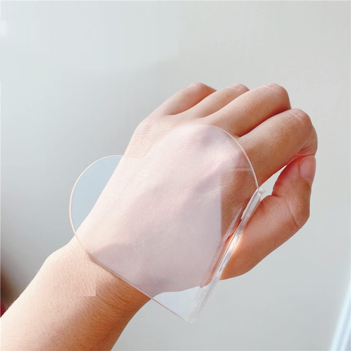 3Pcs Clear Handheld Acrylic Palette Heart Shaped Acrylic Nail Color Palette Handheld Makeup Mixing Palette Foundation Mixing Tray Cosmetic Palette for Lipstick Eyeshadow Foundation Color Blending