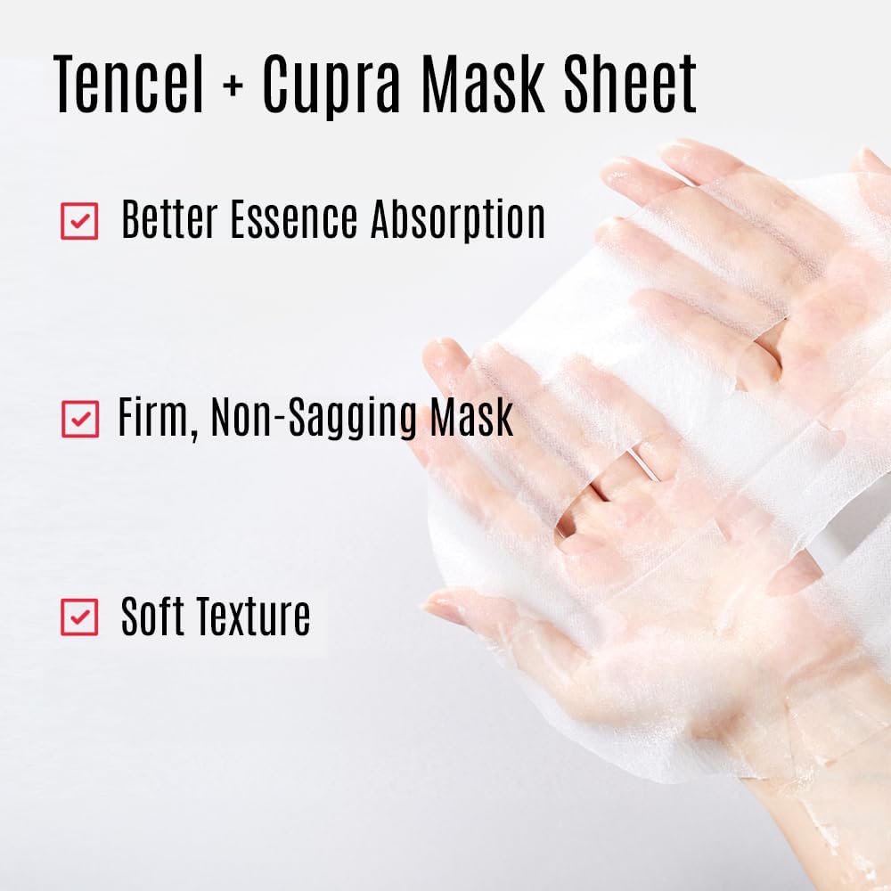 Leaders Mediu Amino Firming & Lifting Facial Sheet Mask | Amino Acid Complex, Vitamin A, Collagen | Reduces Fine Lines, Improves Elasticity, for All Skin Types (10 Sheets)