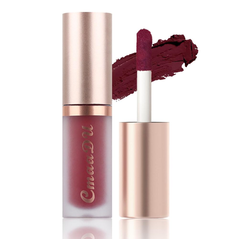 evpct 1Pcs Plum Wine Red Silky Velvet Matte Liquid Lipstick Lip Gloss Set for Women Long Lasting 24 Hours Color Stay Lipstick labiales matte larga duracion mate 24 horas originales 09#
