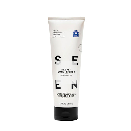 SEEN Deeper Conditioner, Fragrance Free - Non-Comedogenic & Sulfate-Free Hair Conditioner- Dermatologist-Developed - Safe for Sensitive, Eczema & Acne Prone Skin