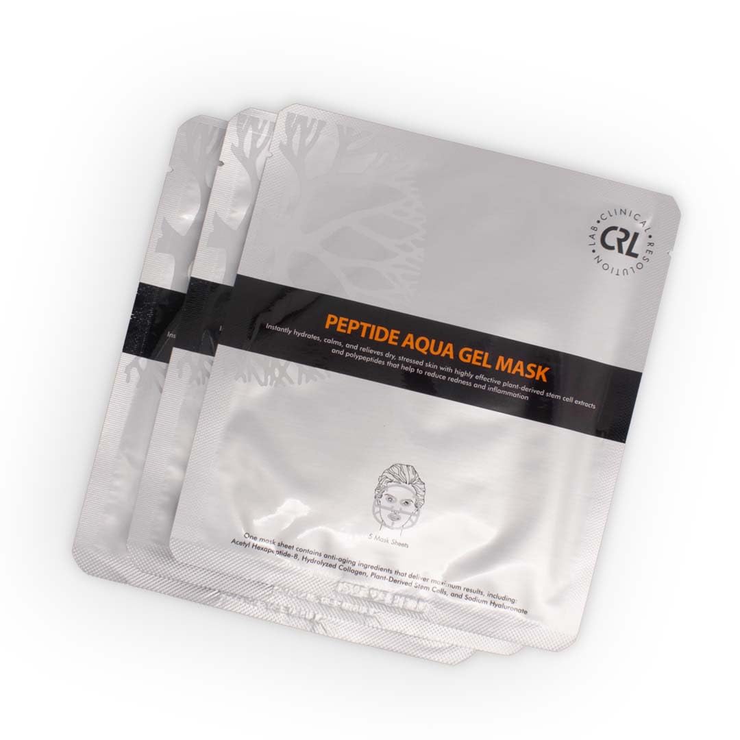 Clinical Resolution Peptide Aqua Gel Mask Instant Hydration, Soothing, Cooling Post-Treatment & Microneedling Relief, 10 Single-Use Masks (2 Boxes, 5 per Box)