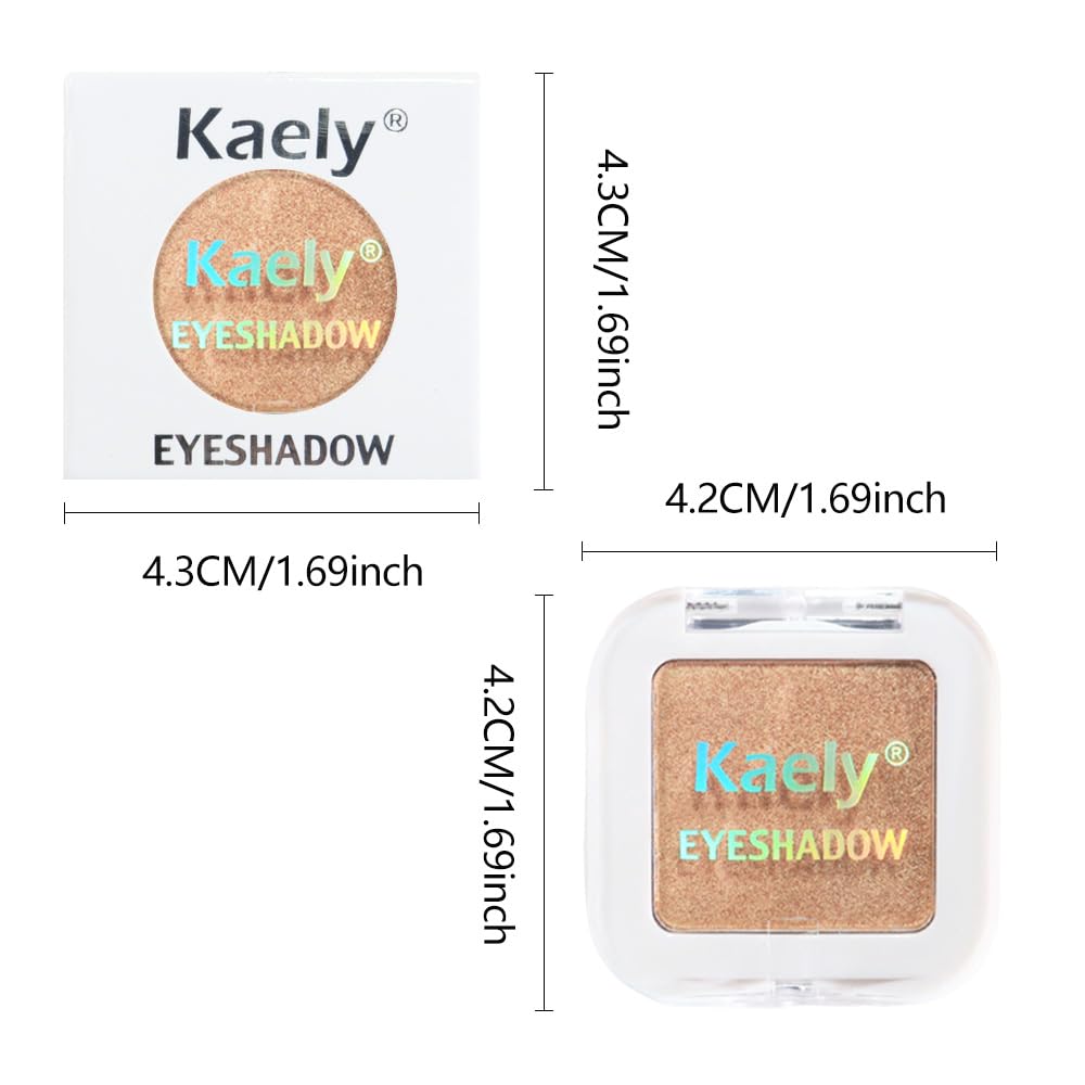 Golden Brown Glitter Single Eyeshadow – Neutral Shimmer Eye Shadow, Daily Waterproof Long-Lasting Eyeshadow Powder Palette for Women Eye Makeup sombras para ojos (06)