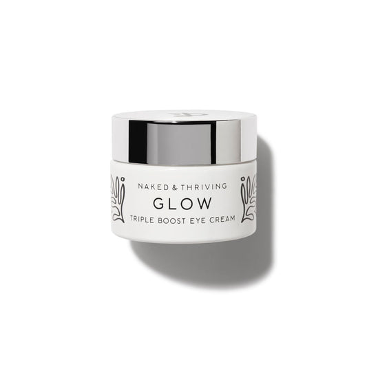 Naked & Thriving Glow Triple Boost Eye Cream | Hyaluronic Acid & Squalane | Hydrate, Moisturize & Nourish | Vegan, & Naturally-Derived | Highly-Concentrated Antioxidant Blend (15mL)