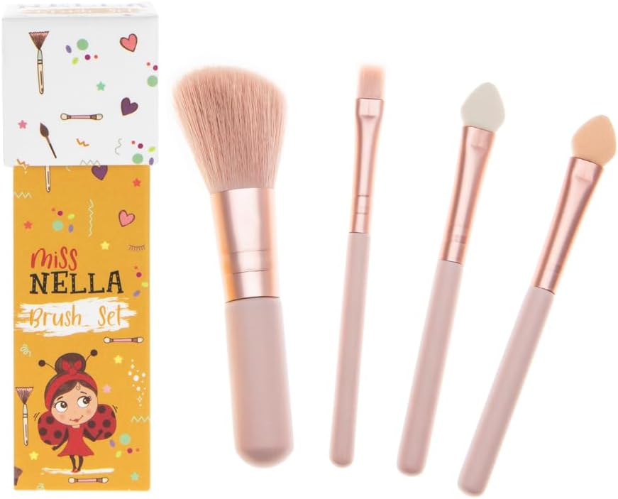 MISS NELLA Kids Makeup & Nail Polish Set for Little Girly Girls, Safe and Fun Gift - Hypoallergenic, Dermatologically Tested Kid-Friendly, Non-Toxic, Cosmetic Bag Included – Special Edition