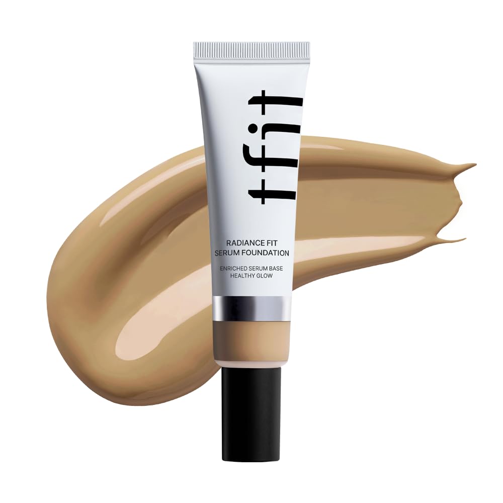 TFIT Radiance Fit Serum Foundation - Flawless Coverage, Dewy finish, Long-lasting, Lightweight, Korean Makeup,1.05 Oz. (W03 Healthy, 1.05 Oz.)