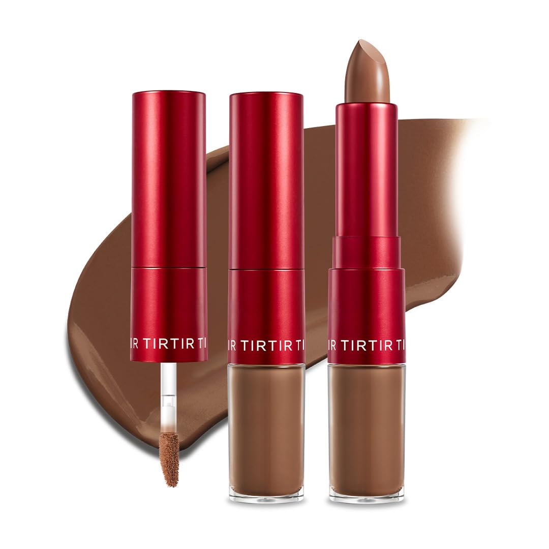 TIRTIR Glide&Hide Blurring Concealer - Creamy texture, Conceals dark circles and wrinkles, Dual formula (liquid tip & balm stick), Long-lasting wear, Korean Makeup, #9N, 0.28 Oz