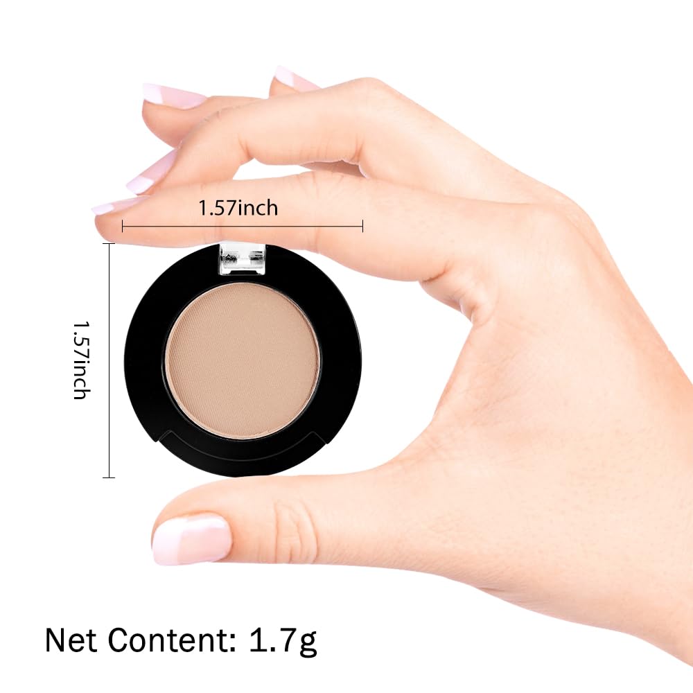 Single Matte Eyeshadow Makeup Palette, Neutral Dark Brown Eyeshadows Singles, Monochrome Eye Shadow Palette Makeup for Women, de sombras de ojos, Highly Pigmented Daily Evening Girls Eyeshadow