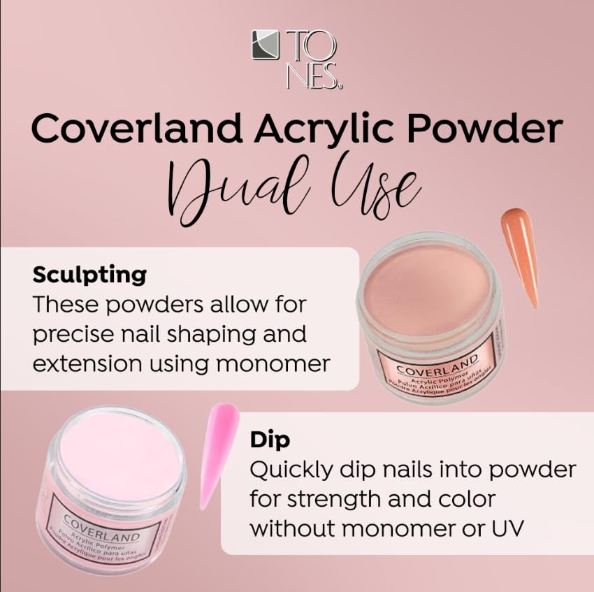 Tones Coverland Acrylic Nail Powder "Halloween Tricks" - Limited Edition Acrylic Powder for Nail Design, Sculpting, and Masking Nail Bed Imperfections - Professional Acrylic Nail Supplies - (1.5 Oz)