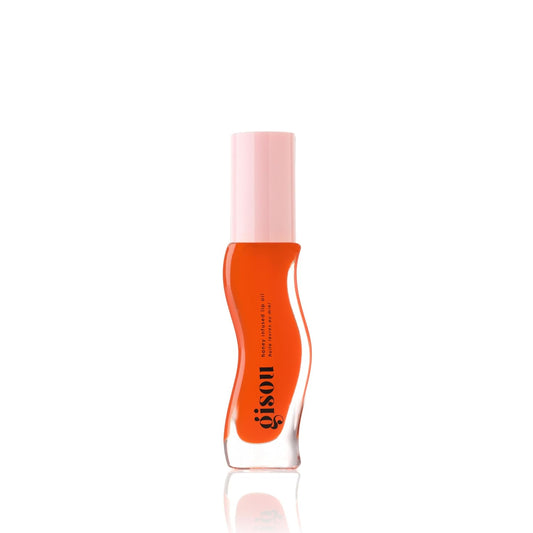 Gisou Honey Infused Hydrating Lip Oil, Nourishing Lip Moisturizer for Dry Lips, High Shine, Smooth Finish, Sheer Hot Coral Shade, Tropical Mango Passion Fruit Scent, Mango Passion Punch, 8ml