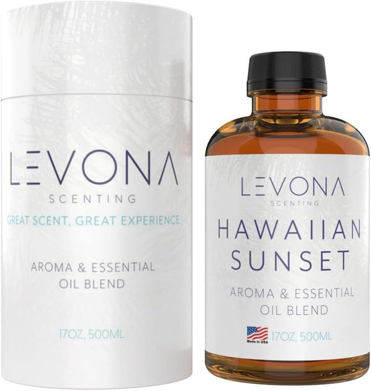 Levona Scent Essential Oils For Diffusers For Home Luxury Scents - Hawaiian Sunset Aroma Oil - Fragrance Oil With Mandarin Citrus + Dash Of Peppermint Essential Oil - 500Ml Oil Diffuser Essential Oils