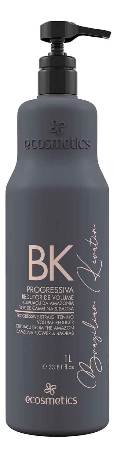 ECOSMETICS Deluxe Brazilian Keratin Treatment Organic Blowout Complex | Nanoplastia | Straightening & Smoothing System | Volume Reducer | Thermal Sealer | Alisado Brasileño | Anti Frizz 1L 35.2oz