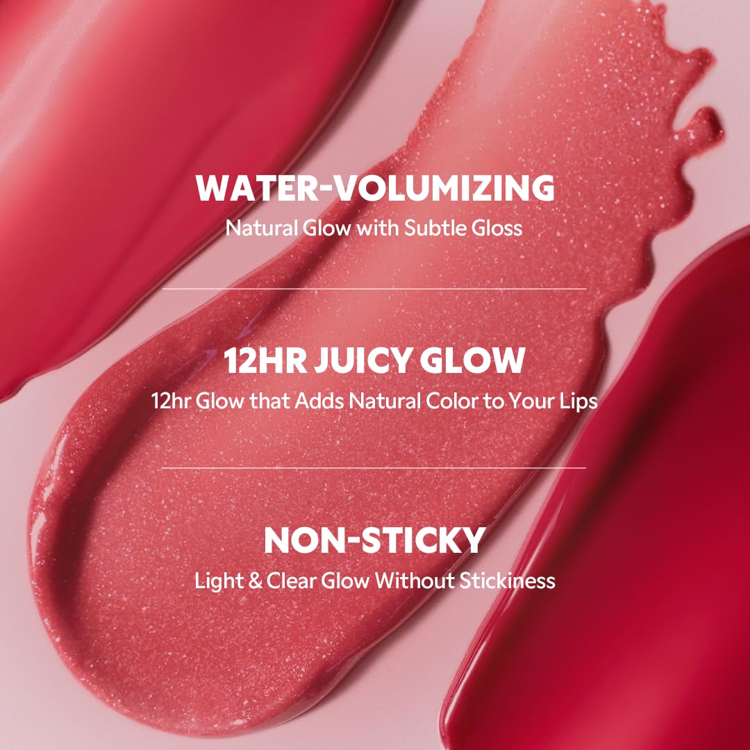 TIRTIR [*Mini Size Waterism Tinted Lip Gloss #23 Peachricot, 0.06 Fl Oz – Kiss Ready Lipgloss, 12H Long Lasting Non Sticky Natural Tinted Glow Korean Multiuse Cheek and Lip Tint for Women gift