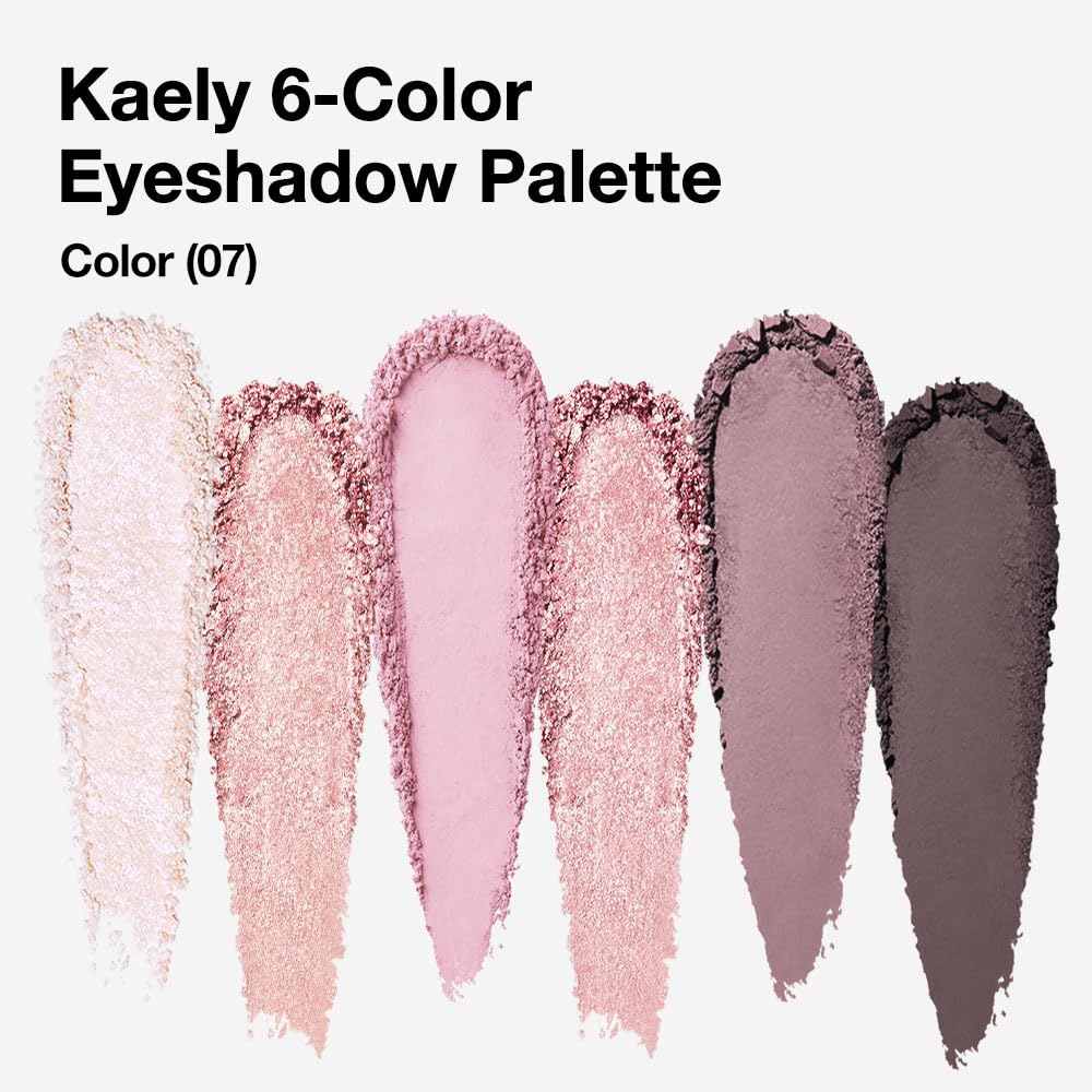 evpct 6 Colors Eye Shadow Palette Makeup for Older Women Green Eyes, Nude Pink Mauve Rose Gold Black Coffee Sparkle Shimmer Glitter Matte High Pigment Mini Travel Eyeshadow Palette, Built in Mirror