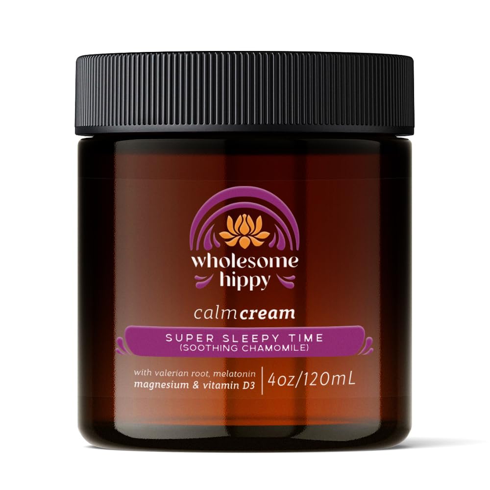 Super Sleepytime Calm Cream – Nighttime Body Butter with Magnesium, Melatonin, Valerian & Chamomile – Soothing Vegan Moisturizer for Bedtime Routine – 4oz