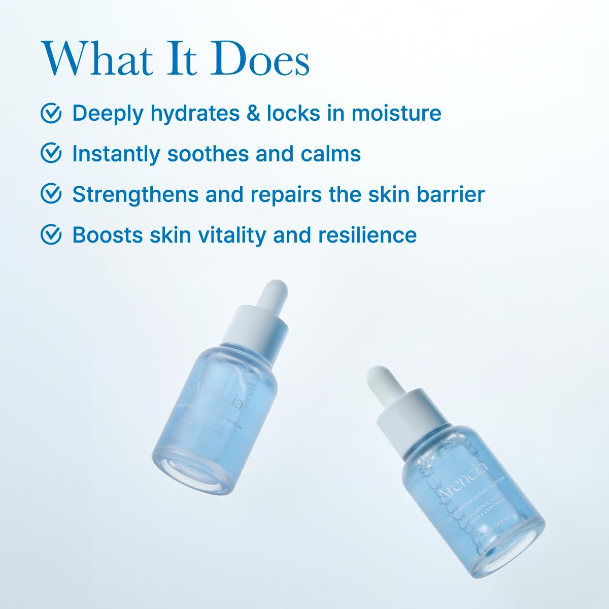 Deep Hydration Serum - Cica PDRN + Hyaluronic Acid + Ceramide, Panthenol, Smooths fine line for plump glass skin, Korean Skincare 30ml 1.01 fl.oz