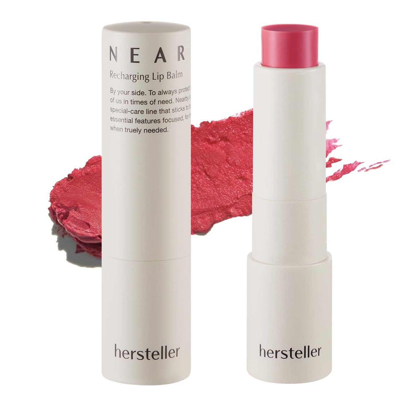hersteller Nearby Recharging Lip Balm Vegan Butter Complex Intensive Moisturizing Treatment for Dry Lips and Cheek Natural Healthy Colors Fuchsia
