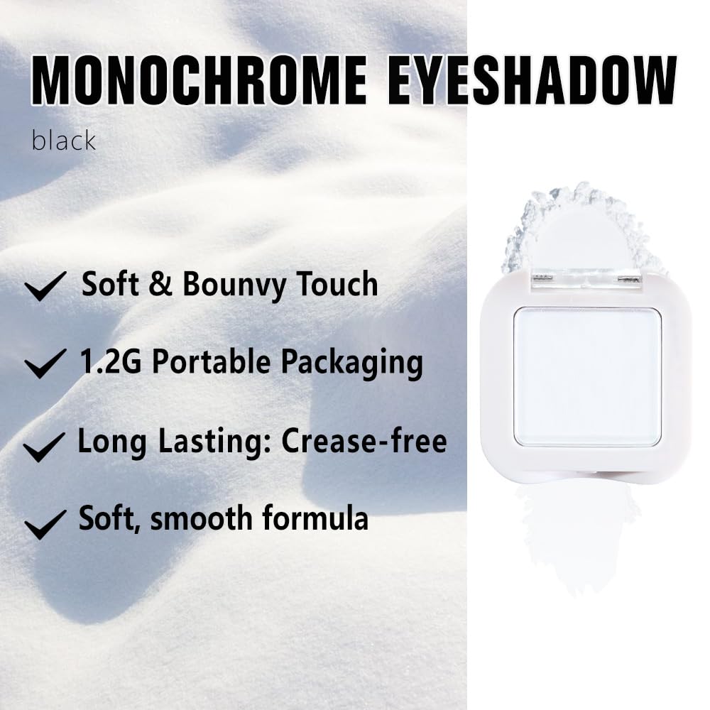 evpct Matte White Eyeshadow Singles, White Matte Cream Powder Eye Shadow Palette Makeup for Older Women, High Pigment Waterproof Monochrome Mini Eyeshadow Palette, sombra de ojos