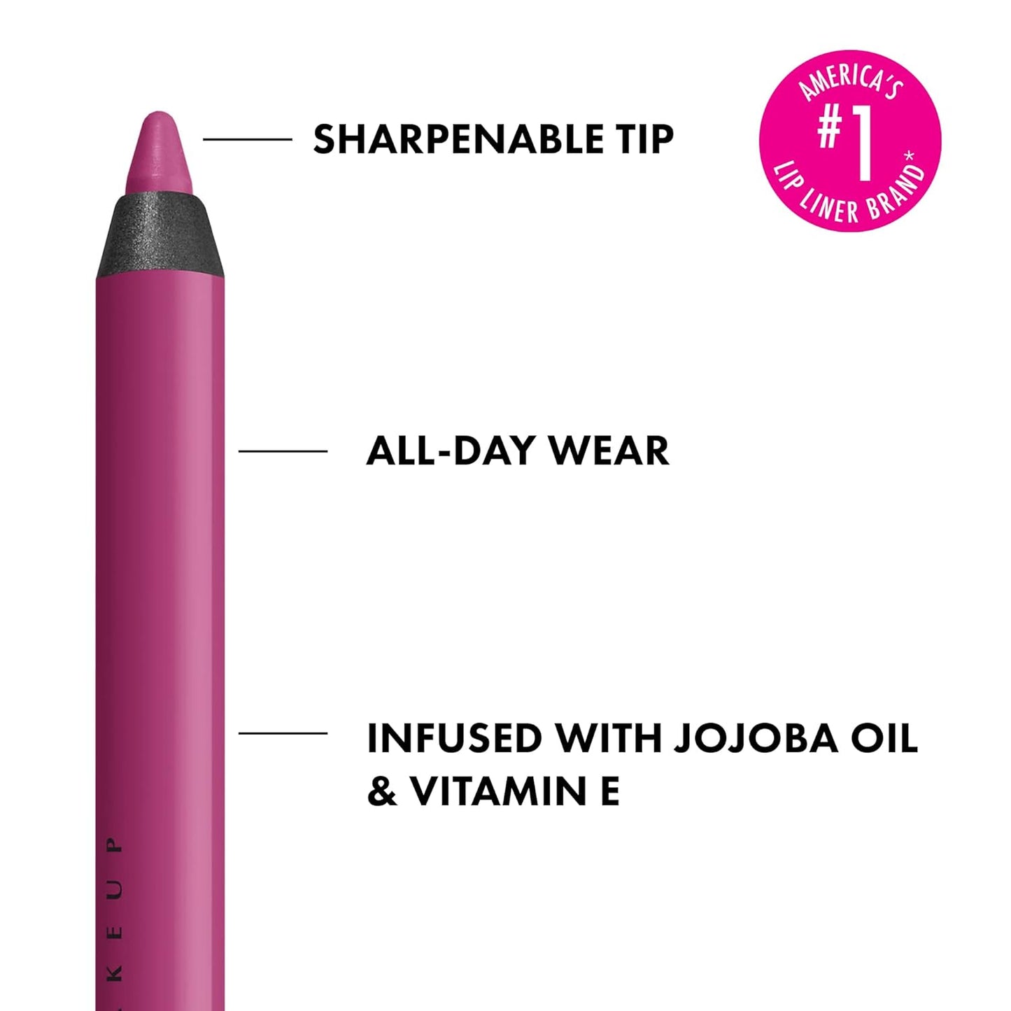 NYX PROFESSIONAL MAKEUP Line Loud Lip Liner, Longwear and Pigmented Lip Pencil with Jojoba Oil & Vitamin E - Hottie Hijacker (Hot Blue Pink)