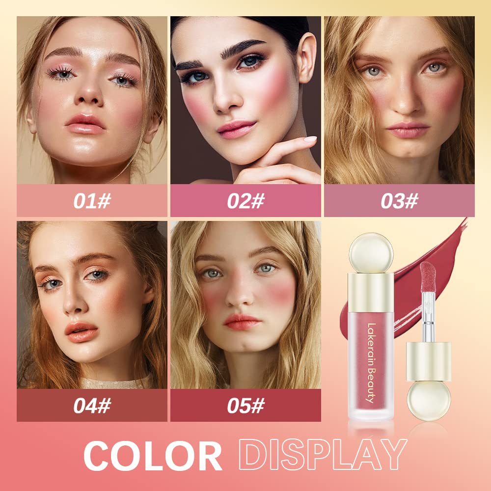 Soft Velvet Liquid Blush Face Makeup Matte Cream Blush for Cheek Weightless,Long-Lasting,Natural-Looking,Smudge Proof,Dewy Finish Skin Tint Blush Makeup(#05)
