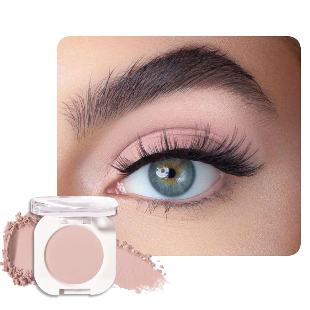 Single Matte Eye Shadow Palette Makeup, Nude Pink Matte Eyeshadow for Women, Monochrome Eye Shadow Makeup, Pigmented Waterproof Sombras Para Ojos, Vegan, Talc, Paraben & Cruelty Free, 19