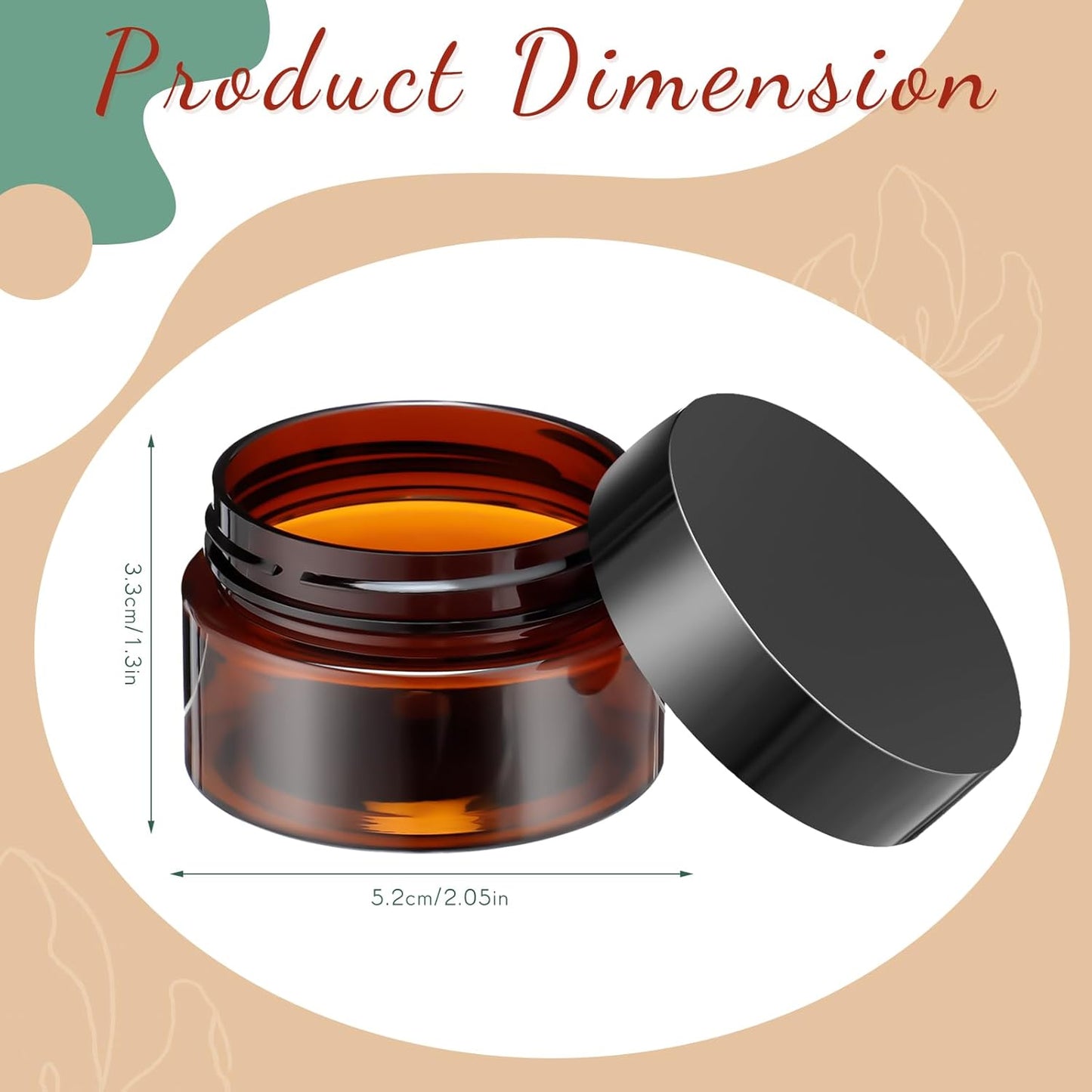 200 Pcs 1 oz Empty Bulk Plastic Container Jars with Lid Leak Proof Round Plastic Jars Small Cosmetic Travel Containers for Storage Makeup Creams Lotion Ointments, Amber