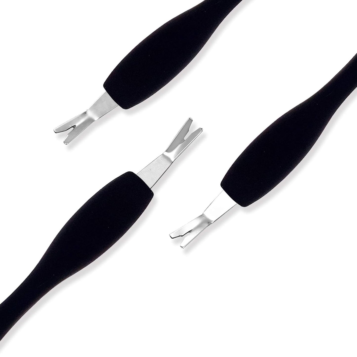 IVON 3 Pack Cuticle Trimmer Pusher Remover, Rubber Tip Gentle on Nail Bed