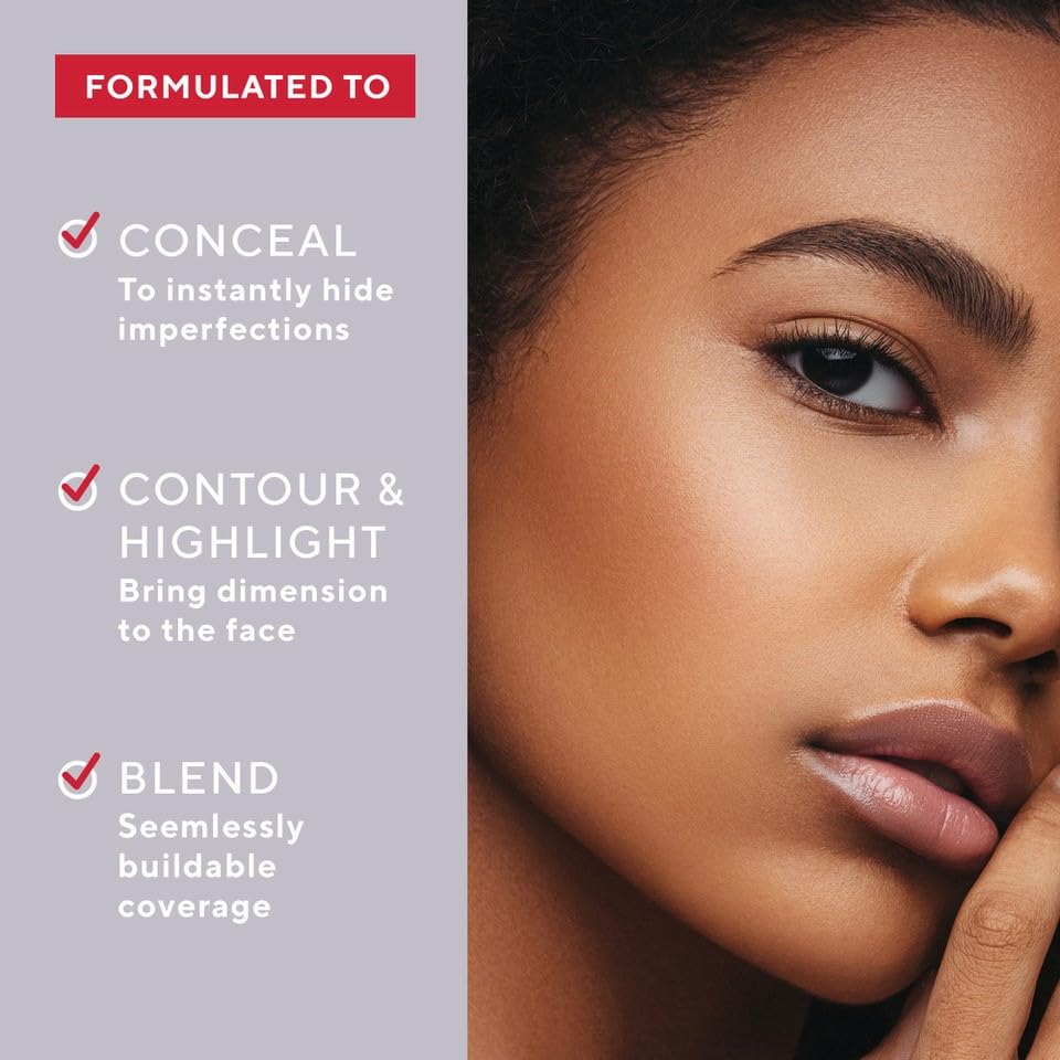 Mirabella Invincible For All Perfecting Under Eye Concealer Full Coverage - Hydrating Makeup Concealer for Dark Circles, Fine Lines & Wrinkles w/Hyaluronic Acid - Tan T190