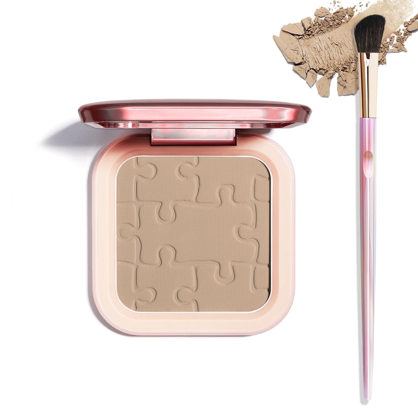 Contour Palette with Brush, Cream Contour Powder Palette Bronzer Powder Matte Bronzer Palette Cool Toned Contour Kit with Mirror for Face Sculpting Contour Makeup (#C03 Taupe)
