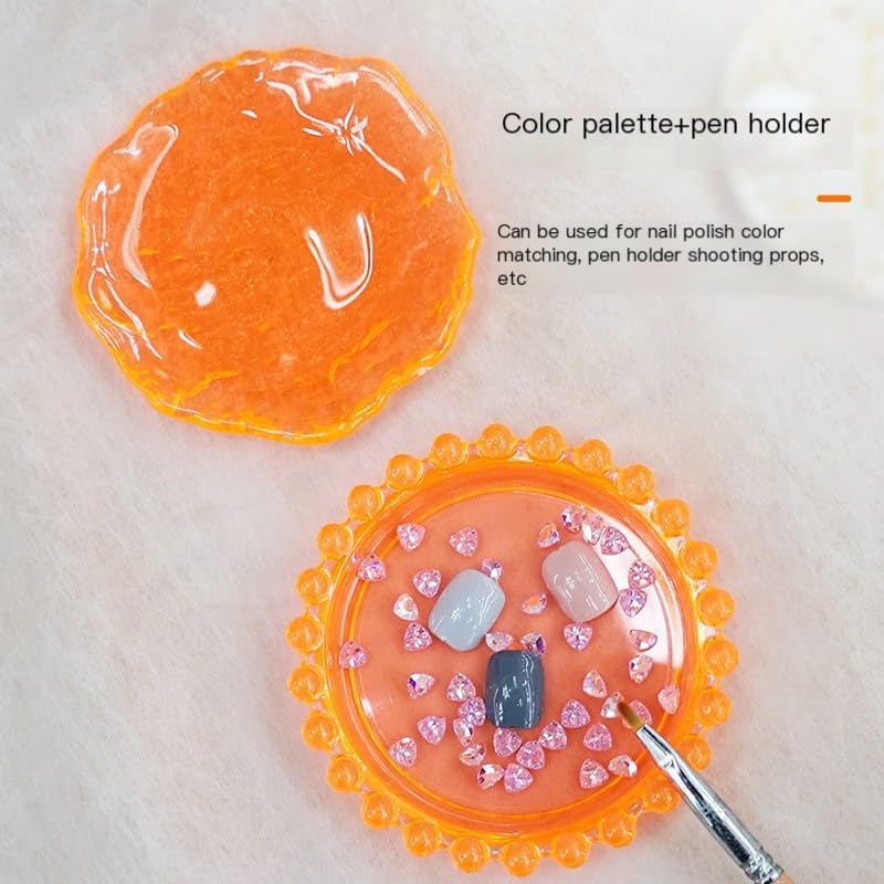 Makeup Mixing Palette Nail Polish Color Mixing Plate Acrylic Palette, Nail Art Tools Art Nail Palette, Pigment Transparent Makeup Palette for Make up Tools Makeup Palettes (Pearl-Clear)