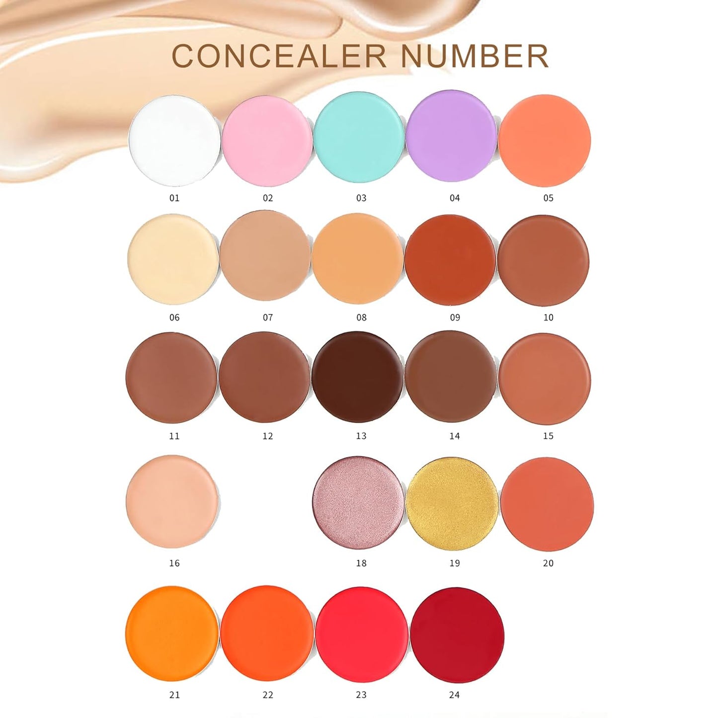 Cream Concealer Corrector Correcting Contour Makeup Set under Eye Concealer Cream Kit for Dark Circles and Blemish 7