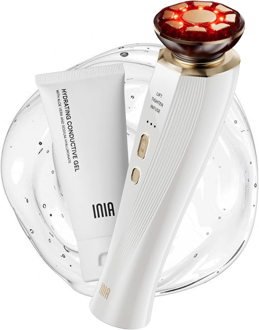INIA 3-in-1 Red Light Therapy for Face and Neck Beauty Device for Puffiness & Skin Firming Skincare Tool