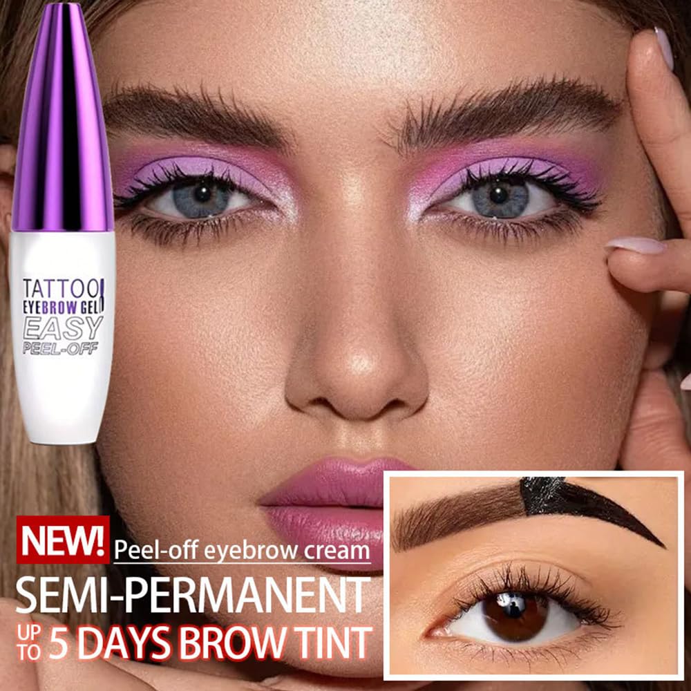 2Pcs Gray Brown Peel Off Brow Tint Gel - Waterproof & Sweatproof Tattoo Effect, Transfer-Resistant Multi-Day Wear, All Skin Types Mother’s Day Gift Set