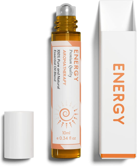Benatu Energy Essential Oil Roll On Blend (with Clove, Lemon, Grapefruit Oil)- Travel Size Relaxing Roller for Body Topical Massage, Natural Scent Aromatherapy Gift for Women & Men 10ml