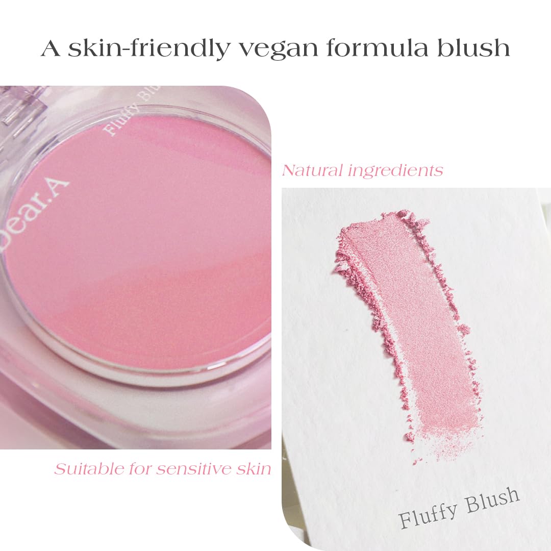 Dr.Althea Dear.A Fluffy Blush -An airy, long-lasting pressed powder blush, Effortlessly blends and layers, creates a natural, soft, healthy flush, Vegan formula (05 Coming up roses)