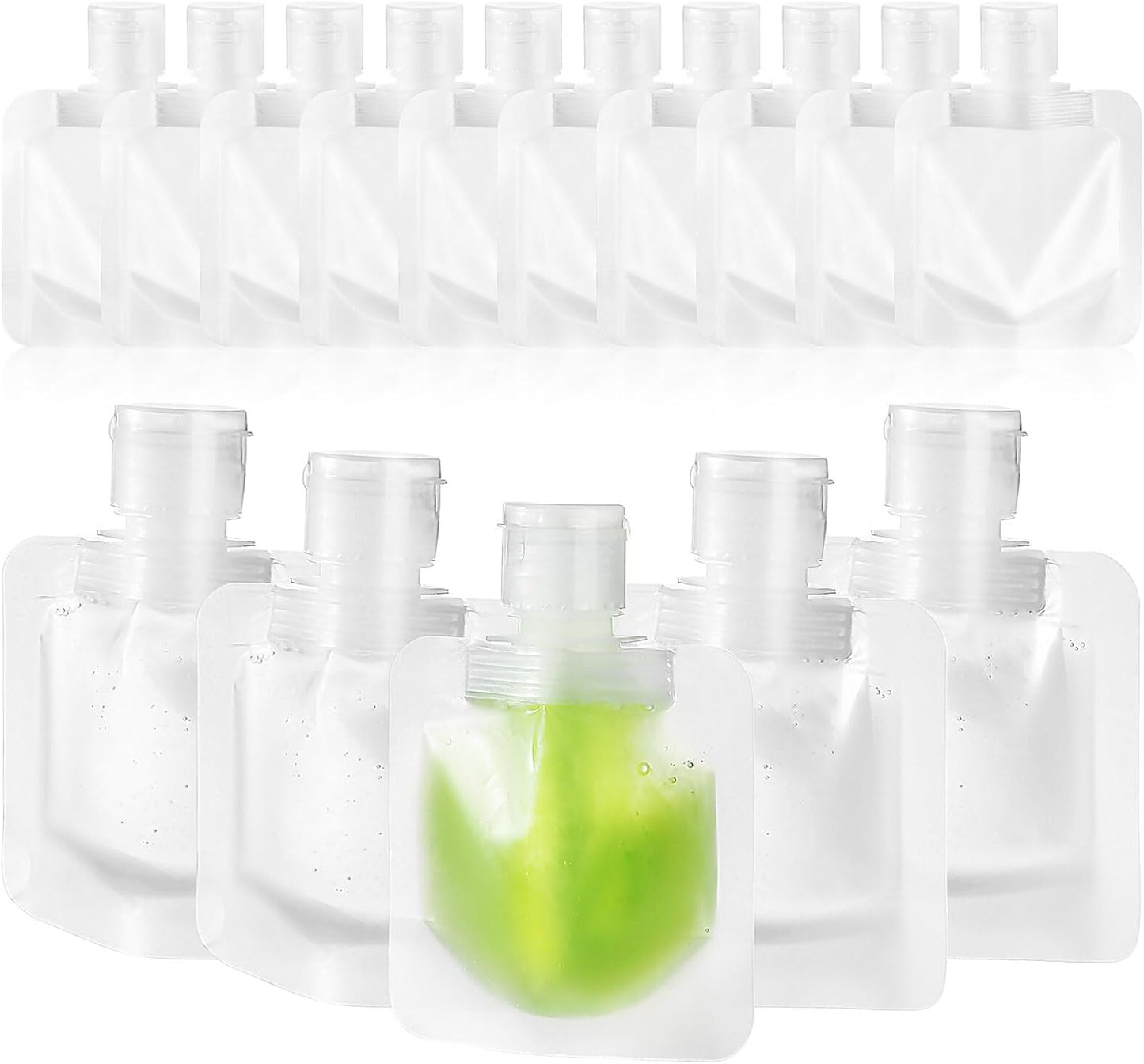 Beaupretty 15pcs Travel Pouches for Toiletries, 30ml Refillable Empty Travel Size Containers, Small Squeeze Pouches Travel Bags for Shampoo Conditioner Lotion Soap