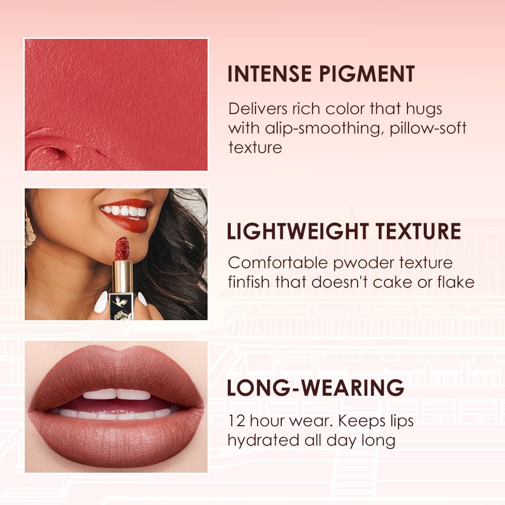 Catkin Moist Lipstick Hydrating High Impact Color Infused with Vitamin E and Avocado Oil Smooth Soft Texture Long Lasting Red Glow Finish 130