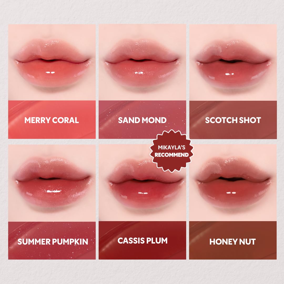 TIRTIR [*Mini Size Waterism Tinted Lip Gloss #11 Applum, 0.06 Fl Oz – Kiss Ready Lipgloss, 12H Long Lasting Non Sticky Natural Tinted Glow Korean Multiuse Cheek and Lip Tint for Women gift