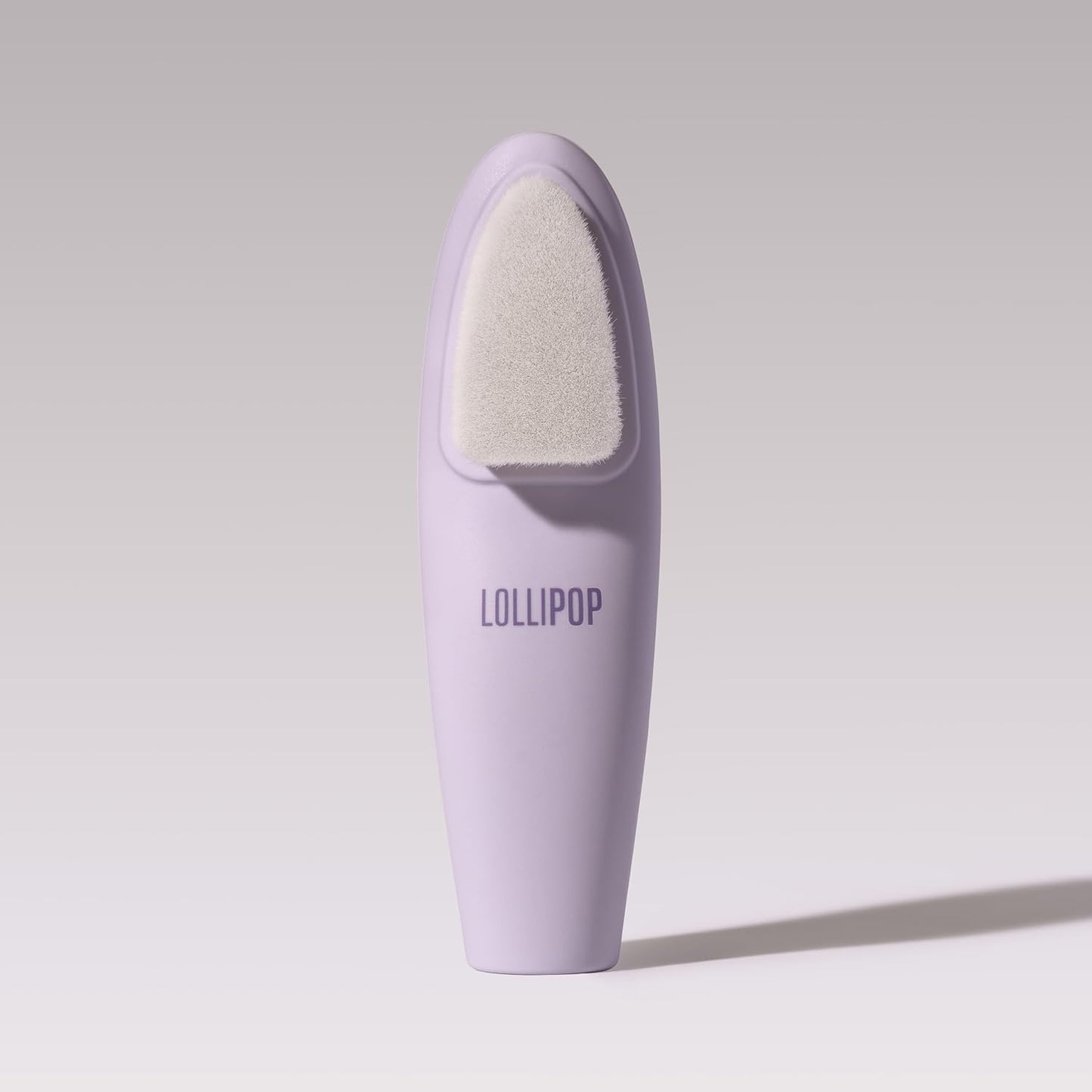 LOLLIPOP Dual-Sided Facial Cleansing Brush | Handle Size Silicone Face Exfoliator and Soft Fiber Cleanser | Manual Face Scrubber for Pores, Makeup Removal, Blackhead and Skincare Routine, Plum