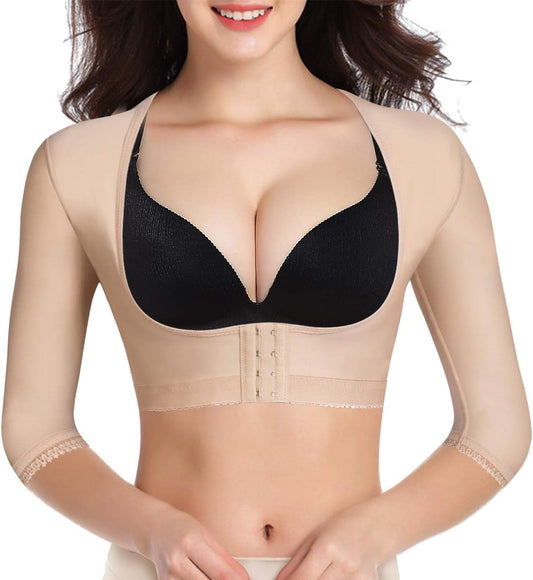 BRABIC Upper Arm Shaper Post Surgical Slimmer Compression Sleeves Posture Corrector Tops Shapewear for Women