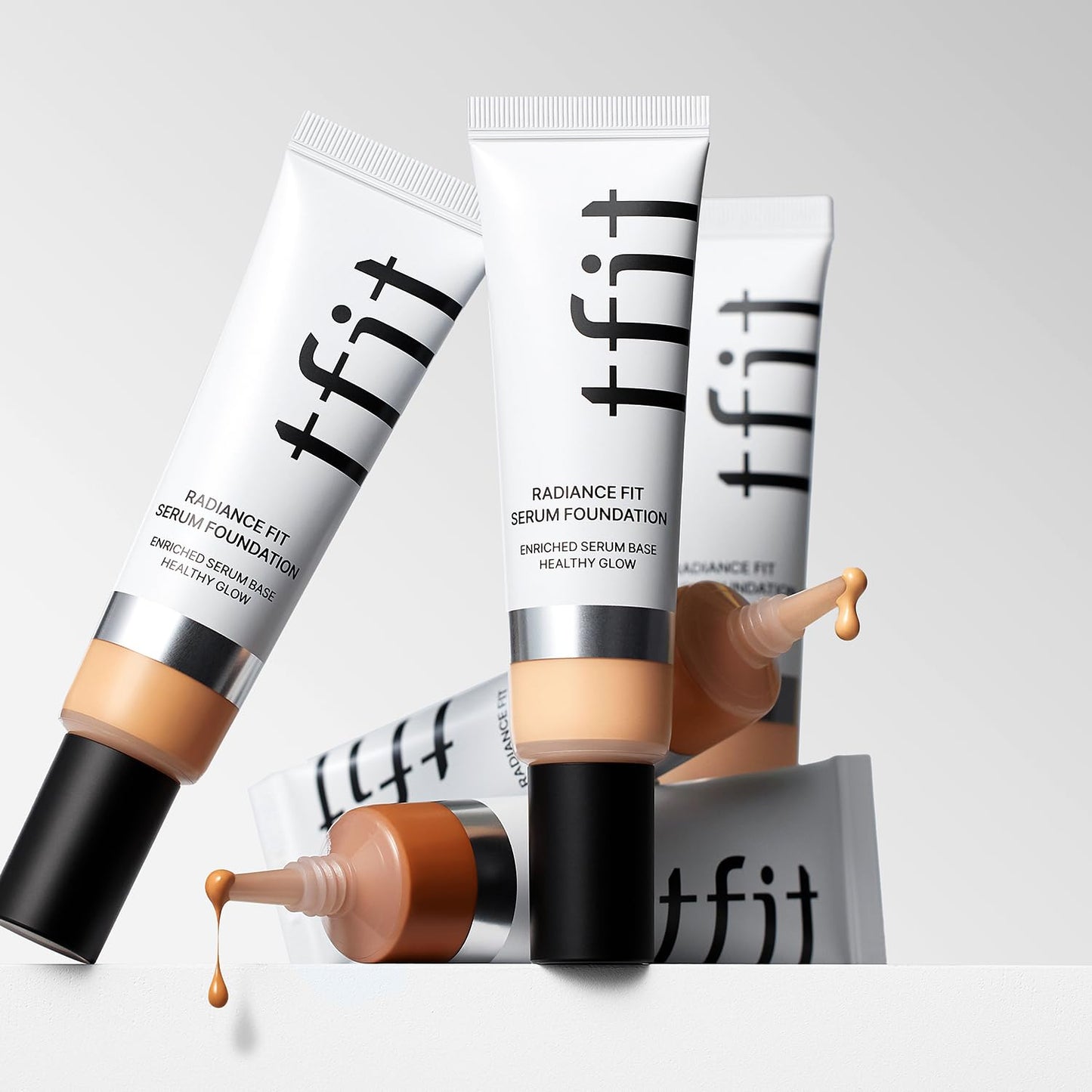 TFIT Radiance Fit Serum Foundation - Flawless Coverage, Dewy finish, Long-lasting, Lightweight, Korean Makeup,1.05 Oz. (C01 Porcelain, 1.05 Oz.)