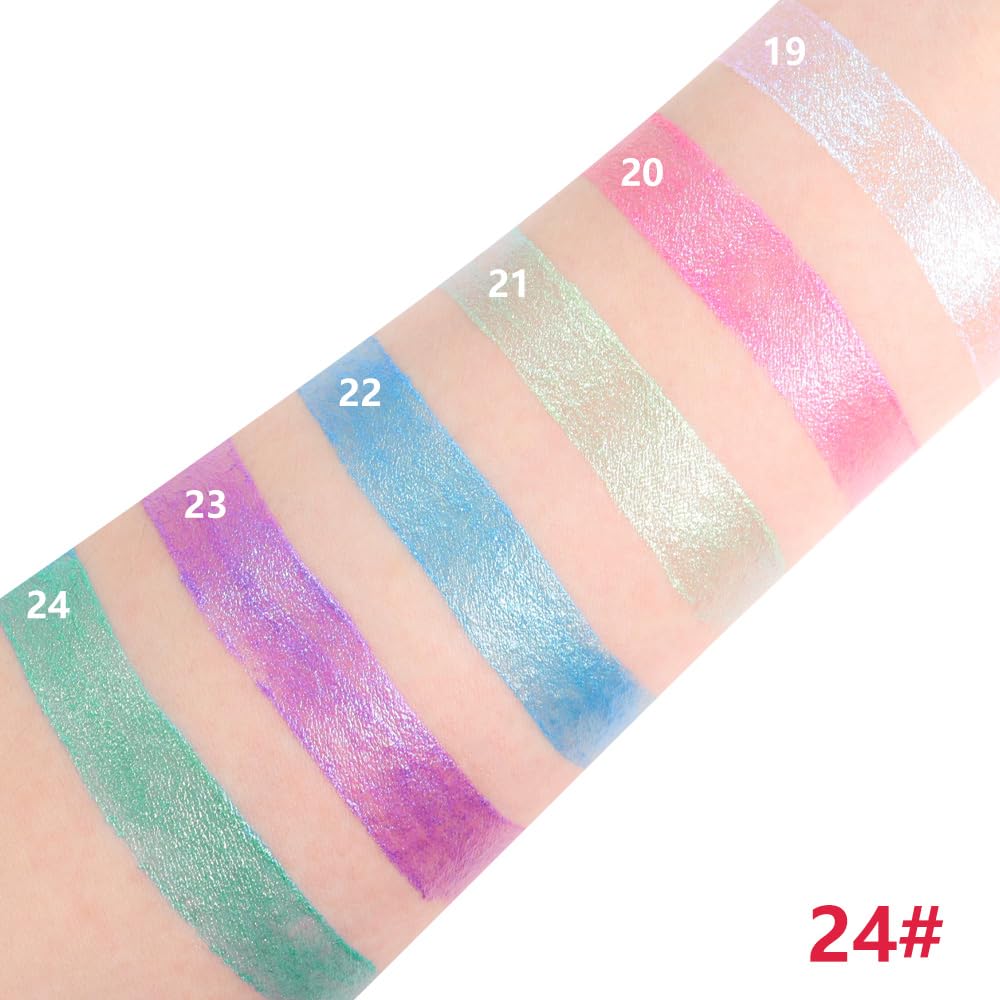 Purple Shimmer Cream Eye Shadow Stick Makeup for Women, Purple Shimmer Matte Eye Shadow Brightener Stick for Eyes, Long-lasting Waterproof Eyeshadow Pencil Applicator Blendable for Eye Highlight 23